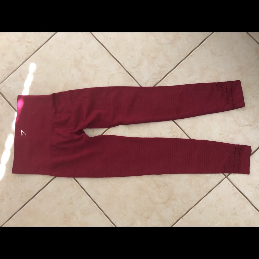 GYMSHARK SEAMLESS RED LEGGINGS ORIGINAL